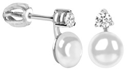 Orecchini in argento con perla sintetica e cristallo 435 001 00025 04