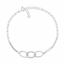 Bracciale in argento con zirconi trasparenti BRC159W