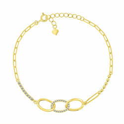 Bracciale da donna placcato in oro con zirconi trasparenti BRC159Y