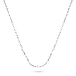 Stříbrný náhrdelník s bílými kuličkami NCL112W