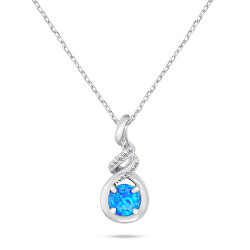 Strieborný náhrdelník so syntetickým opálom NCL155WB