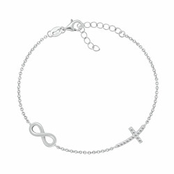 Silberarmband für Damen Unendlichkeit und Kreuzchen BRC178W