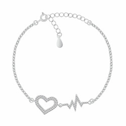 Silberarmband für Damen Herz und EKG-Kurve BRC165W