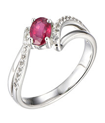 Stříbrný prsten s rubínem Precious Stone SR09000C