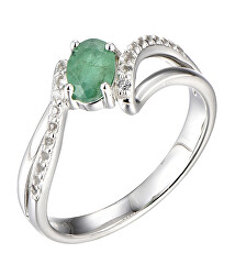 Stříbrný prsten se smaragdem Precious Stone SR09000D