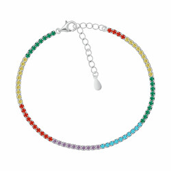 Bracciale tennis in argento con zirconi colorati BRC168WRBW