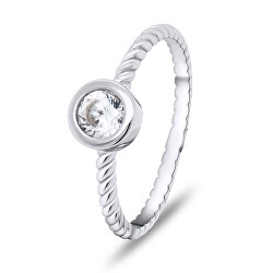 Gyengéd cirkóniumkövekkel kirakott ezüst gyűrű RI015W