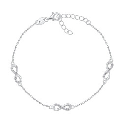 Elegante bracciale in argento con zirconi Infinito BRC179W