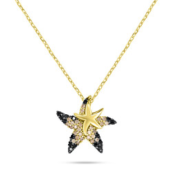 Trblietavý pozlátený náhrdelník Morská hviezdica NCL163YBC