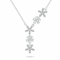 Collana scintillante in argento con fiori NCL174W