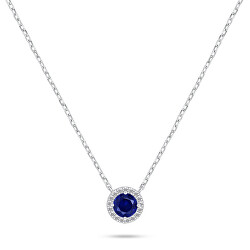 Třpytivý stříbrný náhrdelník se zirkony NCL136WB