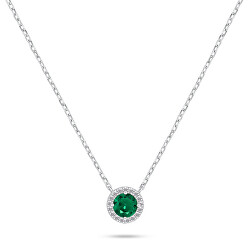 Trblietavý strieborný náhrdelník so zirkónmi NCL136WG