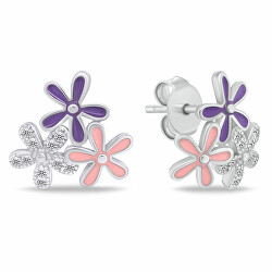 Simpatici orecchini in argento Fiori EA1087W