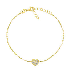 Brățară romantică placată cu aur cu pandantiv în formă de inimă BR11AY