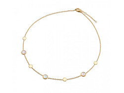 Pozlátený titánový náhrdelník s perleťou 08056-02