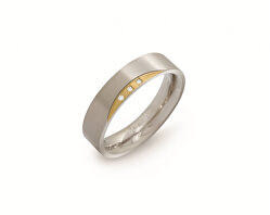 Pozlacený titanový prsten s diamanty 0138-04