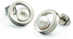 Titánové náušnice s perličkami 05017-01