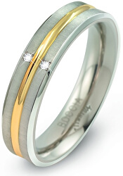 Titanový bicolor prsten s brilianty 0144-01