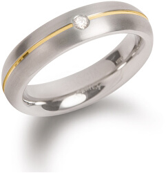 Titánový snubný prsteň s diamantom 0130-06