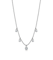 Blyštivý oceľový náhrdelník so zirkónmi Desideri BEIN012