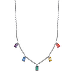 Collana di lusso da donna con zirconi cubici colorati Fancy Joyful Rainbow FJR03