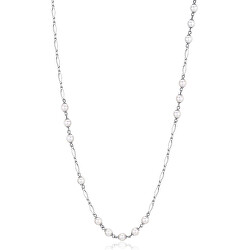 Dlhý oceľový náhrdelník s perlami Desideri BFF156