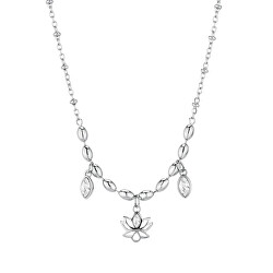 Elegantní ocelový náhrdelník Lotosový květ Chakra BHKN157