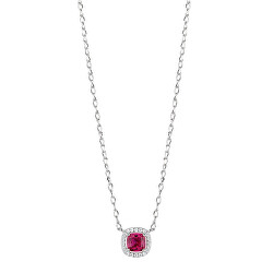 Elegantní stříbrný náhrdelník Fancy Passion Ruby FPR132