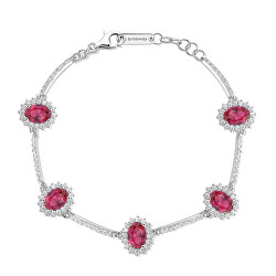 Luxuriöses Silberarmband mit Zirkonen Fancy Passion Ruby FPR40