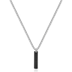 Módny oceľový náhrdelník s kubickými zirkónmi Backliner BIK111
