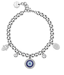 Bracciale con perline in acciaio con ciondoli Chakra BHKB147