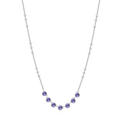 Půvabný náhrdelník s fialovými krystaly Symphonia BYM135