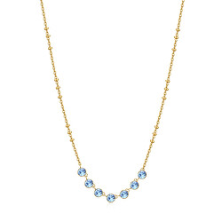 Pôvabný pozlátený náhrdelník s modrými kryštálmi Symphonia BYM137