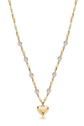 Půvabný pozlacený náhrdelník Srdce s krystaly Chakra BHKN132