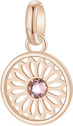 Růžově zlacený ocelový mandala přívěsek s krystalem Très Jolie BTJM268