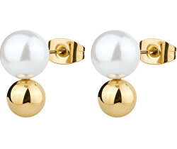 Decenti orecchini di perle placcate oro Perfect BPC23
