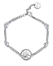 Elegante bracciale in acciaio da donna con cristalli Chakra BHKB155