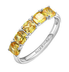 Slušivý stříbrný prsten Fancy Energy Yellow FEY14