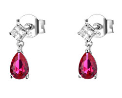 Stříbrné visací náušnice s kubickou zirkonií Passion Ruby Fancy FPR119