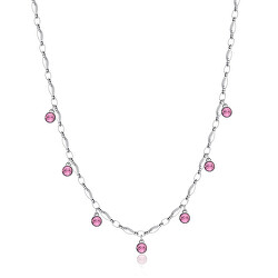 Glitzernde Halskette mit rosa Kristallen Symhonia BYM140