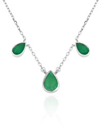 Luxusný strieborný náhrdelník s achátmi ACHAGS1/46