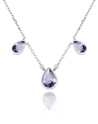 Luxusní stříbrný náhrdelník s ametysty AMEAGS1/46