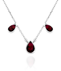 Luxusný strieborný náhrdelník s granátmi GRAAGS1/46