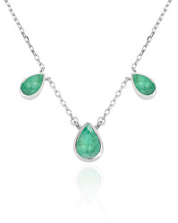 Luxus ezüst nyaklánc smaragddal SMAAGS1/46