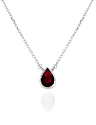 Prekrásny strieborný náhrdelník s granátom GRAAGS2/46