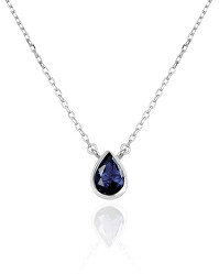 Překrásný stříbrný náhrdelník se safírem SAFAGS2/46