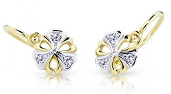 Bicolor dětské náušnice ze zlata s diamanty C2230-10-10-X-1-D
