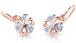 Bicolor dětské náušnice ze zlata s diamanty C2230-10-10-X-4-D
