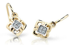 Dětské bicolor náušnice ze zlata s diamanty C2240-10-10-X-1-D