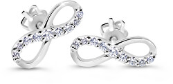 Elegáns fehérarany fülbevalók végtelen alakú gyémántokkal  DZ60149-30-00-X-2